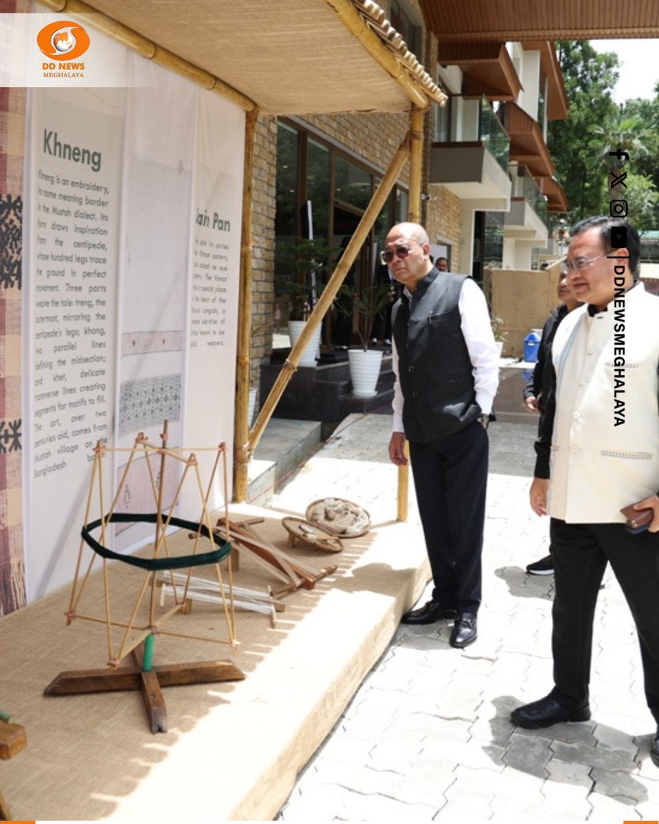 ddnewsshillong's tweet photo. #MeghalayasDepartmentofTextiles launched #HandloomWeek in #Shillong to mark #NationalHandloomDay2026. #Minister @MetbahLyngdoh highlighted the sector’s role in supporting over 50,000 households, with women making up more than 70% of the workforce. https://t.co/HLY9yig7VQ
