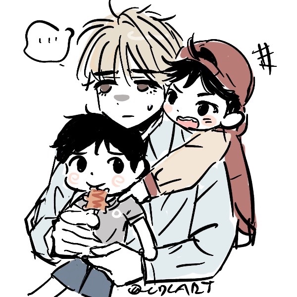 CDLARJ_'s tweet photo. @__gyobi 两个哥哥好幸福，两个弟弟好吵闹？！🤣🤣想到老师之前画的儿童节，于是有了这样的想法⬇️但无论怎样都很可爱🥺💗💗 https://t.co/XjrvXRl9Oa