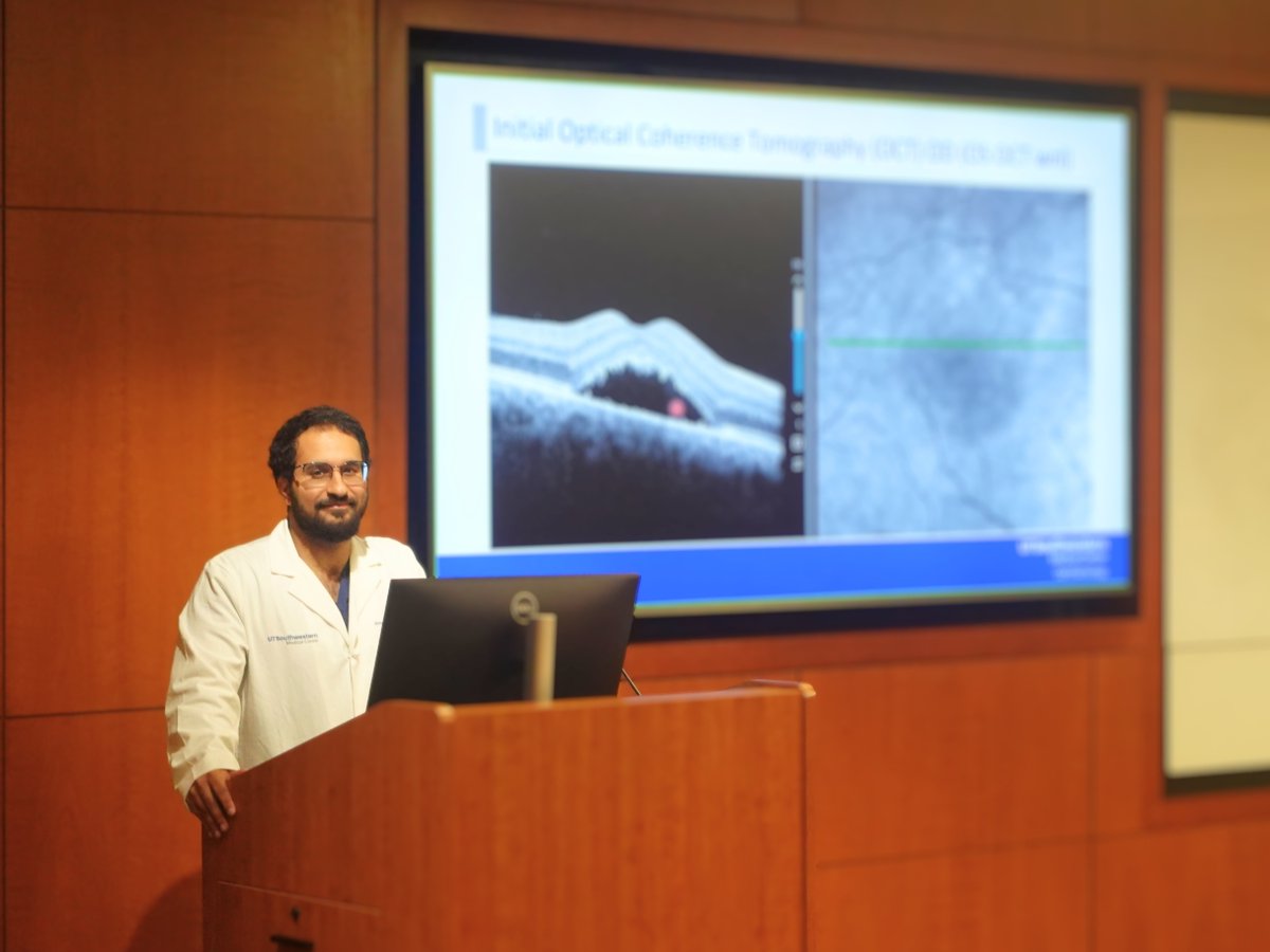 utsweye's tweet photo. This morning during Grand Rounds we heard insightful resident case presentations from Dr. Ahmed Alshaikhsalama and Dr. Jeel Mehta.
Thank you to our residents, fellows, & faculty for their continued commitment to excellence in ophthalmology.
#Myopia #Retina #UTSW https://t.co/KacHuOfdSb