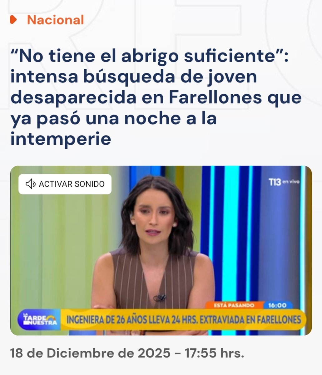 cristobalreus's tweet photo. Se entiende la angustia por un familiar o amigo que esta perdido en la 🏔. Pero no nos confundamos, esa temeridad pone en riesgo a ellos mismos y a los equipos de rescate y moviliza recursos públicos que pueden destinarse a otras emergencias. Son irresponsables. #Corta https://t.co/9Ed3k9u5Fp