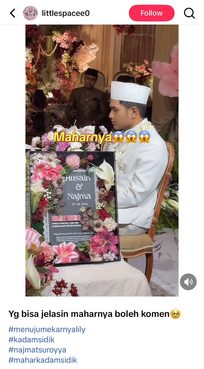 aurevoirje's tweet photo. rame nikahannya kadam sidik, dan salfok sama maharnya.

satu juta dan mengajarkan tafsir annisa. sebagai orang awam, bener2 baru tau hal ini, bukannya sudah selayaknya suami mangajari istrinya ya?

tolong yang paham jelasin plis. pengen tau banget:( https://t.co/oYMVyisDRf