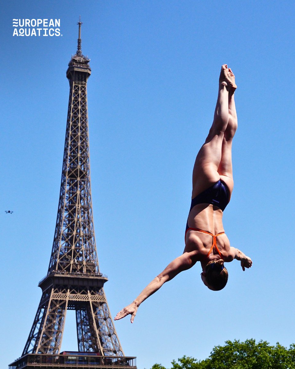 EuroAquatics's tweet photo. Impressive High Diving, iconic views of the Eiffel Tower AND glorious sun? Some might say this makes the perfect day in Paris 👀🇫🇷

#EuropeanAquatics #HighDiving #Paris2026 https://t.co/DYgra8rntf