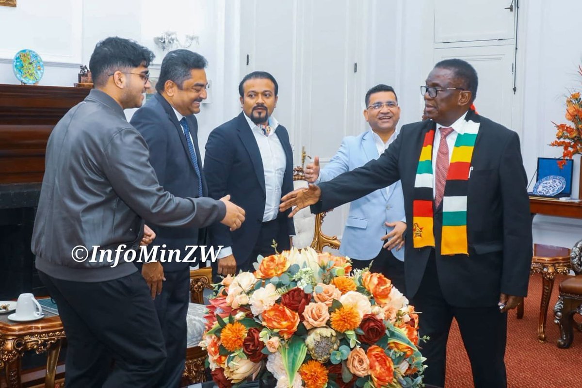 tigerearti's tweet photo. This afternoon, His Excellency President Emmerson Mnangagwa received a delegation from the Government of Fujairah, one of the seven emirates of the United Arab Emirates, at State House in Harare.

The delegation, led by Engineer B.S. Nath, Executive Director of Emirates Technology Solutions (ETEK), paid a courtesy call as Zimbabwe continues to strengthen international partnerships that support investment, innovation and economic development.

#Engagement  #UAE #InternationalRelations #Vision2030  #VakaZimbabwe
#AsakhiZim
#VakaYakhaZim