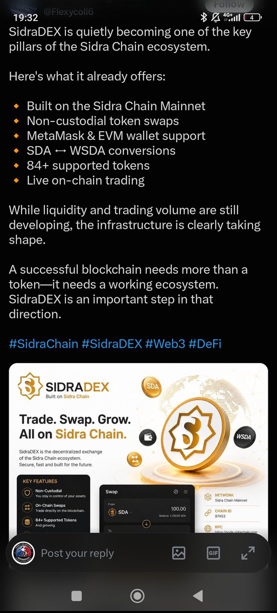 daku_ahmed's tweet photo. @maljefairi @sidrachain @web3 @ewave_market @SidraGemWorlds get ready GCC knocking the door 2026 ring # 
swap 
connect 
on chain trading 
wsda 
evm wallet web3 wallet 
keep building Sidra https://t.co/Dqwv0ilHS4