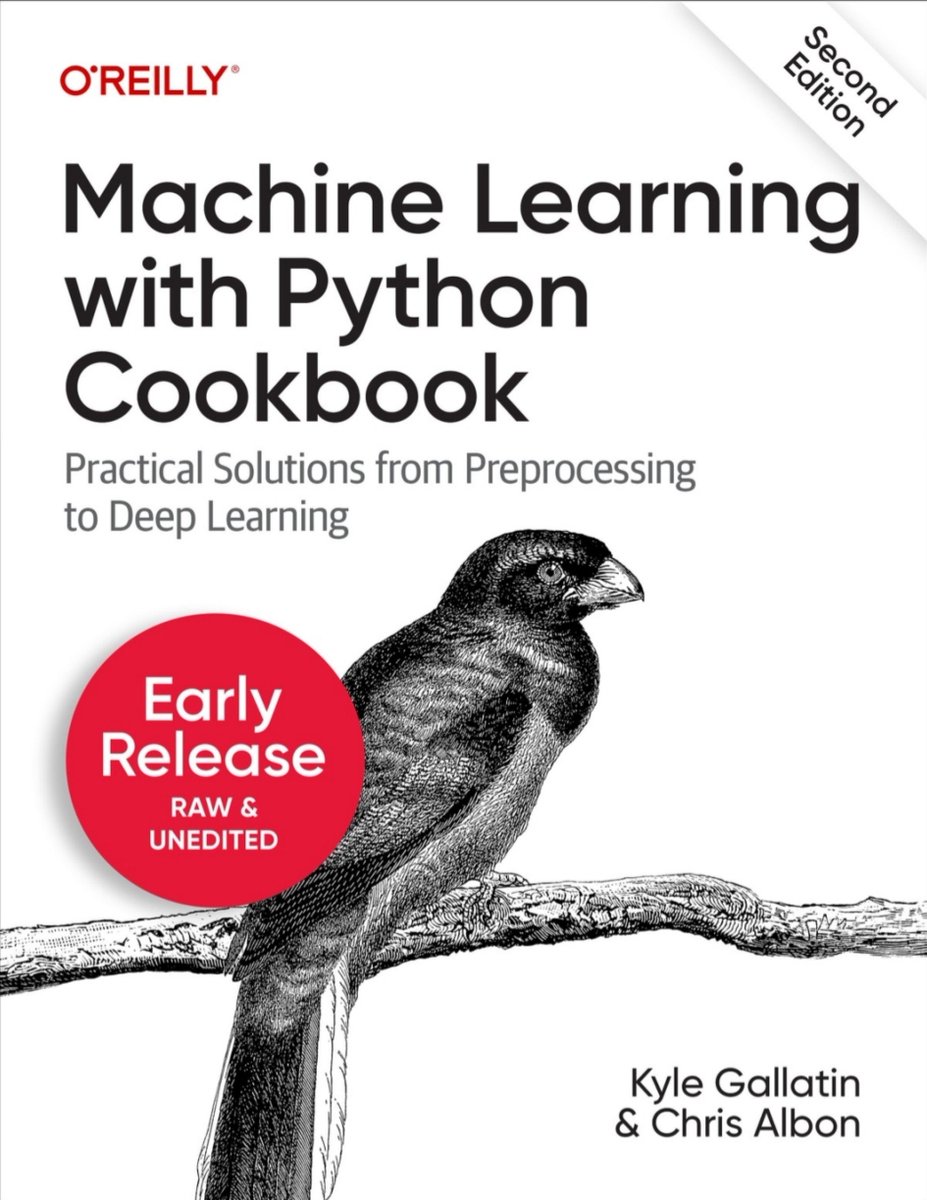 smratitiwa86867's tweet photo. Everyone wants to learn Machine Learning

Almost nobody gets past the tutorials

They watch hours of videos
Save hundreds of resources
And still don't know how to actually build with ML

That's why I'm sharing the Machine Learning with Python Cookbook by O'Reilly

169 pages of practical ML with Python from preprocessing all the way to deep learning

Less theory
More building

If you're learning ML in 2026 you'll want this saved

Giving it to the first 4500 people only

Follow me so I can DM you
Like + RT
Comment "ML"

Once the limit is reached I'll stop sending it