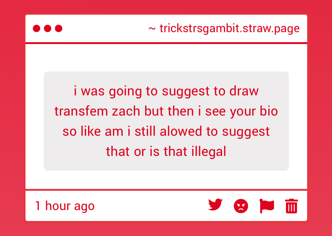 trickstrsgambit's tweet photo. YES OFC!!!! ITS NEVER ILLEGAL!!!! THIS MADE ME SO HAPPY PLEASE SHOW YOURSELF. https://t.co/zOhKzyGDX3