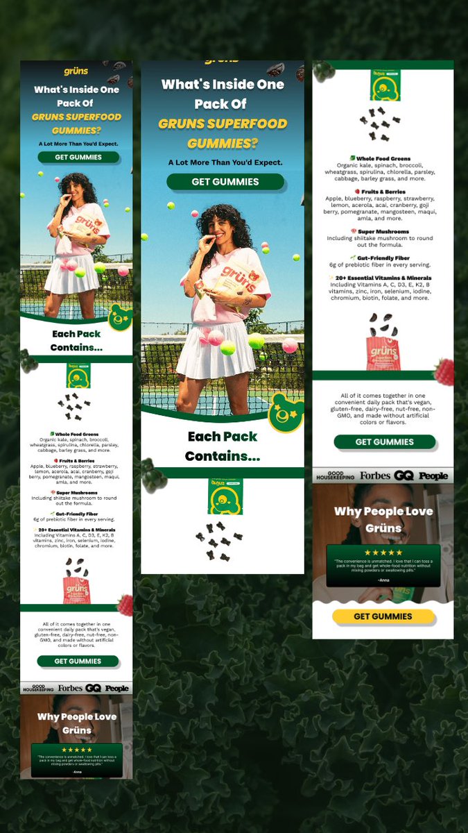 Rose13634's tweet photo. Emails I would design for GRÜNS, if I was on their team 🙂‍↔️

#emaildesign https://t.co/xMlyybM6L6