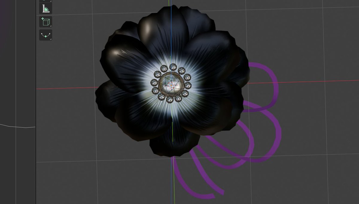 anemone330033's tweet photo. ピアスとか髪飾りに使ってみよう✨揺らさないからこれで完成 ！

#b3d 
#blender初心者 https://t.co/Iol1CuAuwb