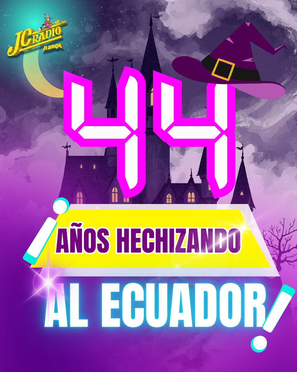 jcradiolabruja's tweet photo. 🎉 44 años siendo parte de tu historia
Son 44 años de música, información, entretenimiento y momentos que nos han conectado con todo el Ecuador. 📻✨
Hoy celebramos el camino recorrido y todo lo que aún está por venir. 💜
¡44 años hechizando al Ecuador! 🇪🇨
#labruja #44Años https://t.co/8uh5TzeiAf