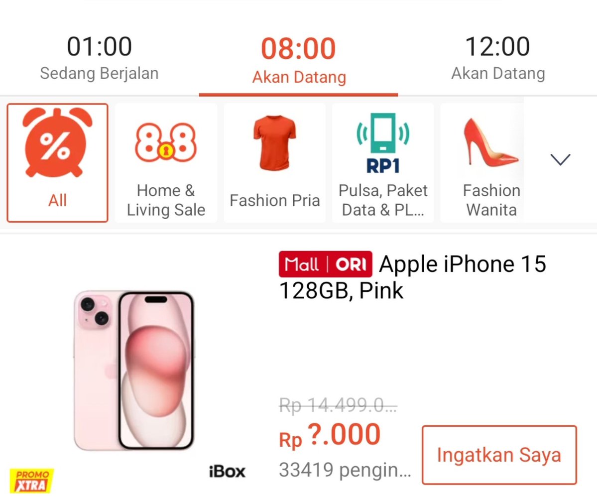 shoutarai's tweet photo. FlashSale Iphone 15

Jam: 08.00 dan 12.00

https://t.co/SOViucvUJ6

Stok 3pcs per waktu

#zonauang #zonaga #giveaway https://t.co/OQOq52H7Y6