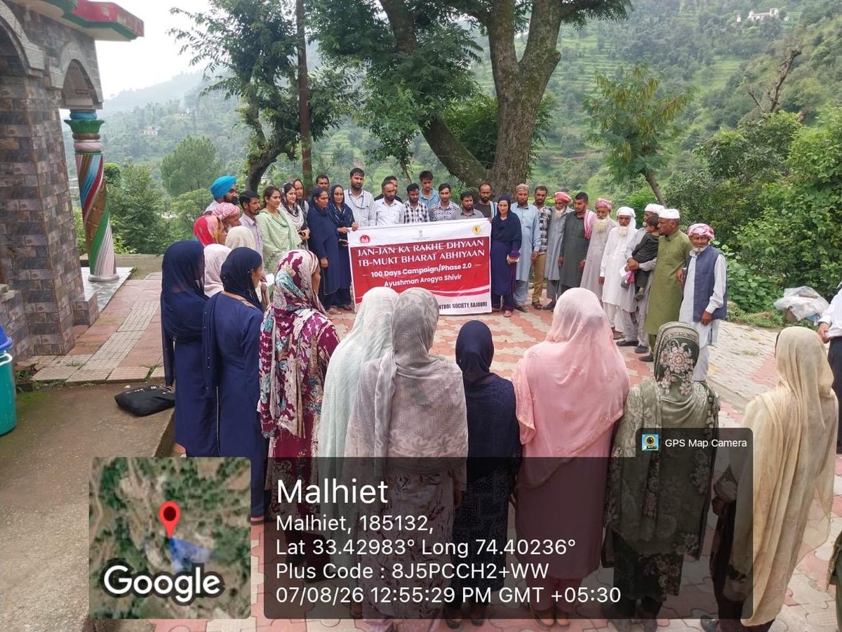 JammuNtep7286's tweet photo. As per the directions of worthy Deputy Commissioner Rajouri &amp; CMORajouri a Medical Camp was organized today on “07/08/2026”at Panhed ongoing 100 days TB mukht bharat abhiyaan phase second under the supervision of BMO kandi https://t.co/8DuZrjBmwN