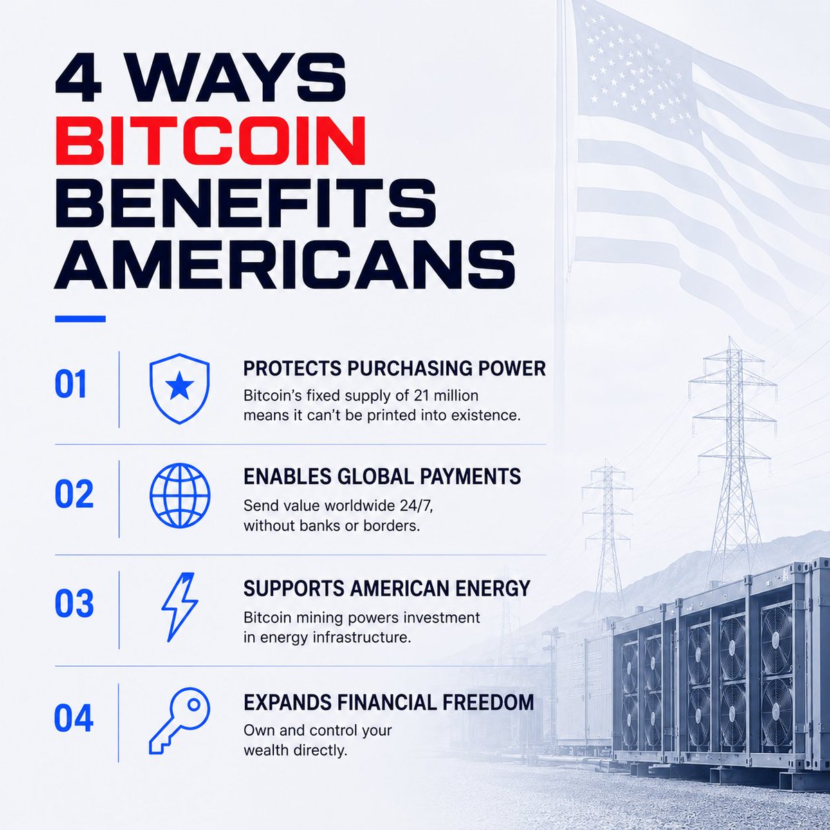 ABTC's tweet photo. 4 Ways Bitcoin Benefits Americans. https://t.co/ZObVqGY0rG