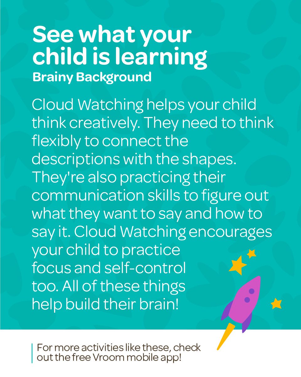 joinvroom's tweet photo. No toys needed. Just look up. ☁️ This Vroom Tip turns a lazy summer afternoon into a brain-building moment hiding in the clouds! https://t.co/4dcdTWhx8F