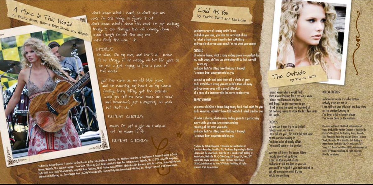 TScounter's tweet photo. “Taylor Swift”(debut album) booklet from 2006 🦋 https://t.co/HRTqmG5zZA