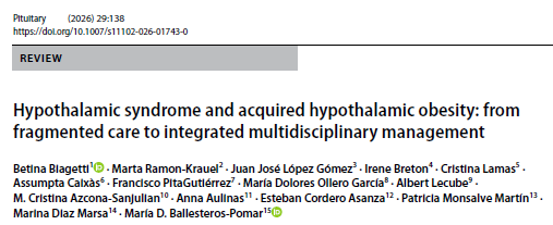 mdballesteros's tweet photo. Take a look!
#AcquiredHypothalamicObesity,  complex neuroendocrine disorder: rapid weight gain and multisystem dysfunction following hypothalamic damage
Thanks to @BetinaBiagetti  for her leadership and enthusiasm— a real pleasure to work with this team 
https://t.co/Jf20gf2Vnj https://t.co/niClJt7cxd