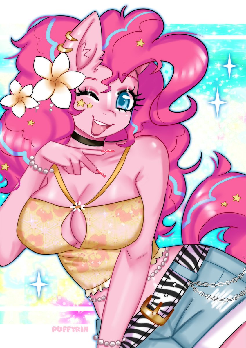 Puffyrin's tweet photo. Gyaru Pinkie Pie 🎈🌺 https://t.co/7u1k88p70X