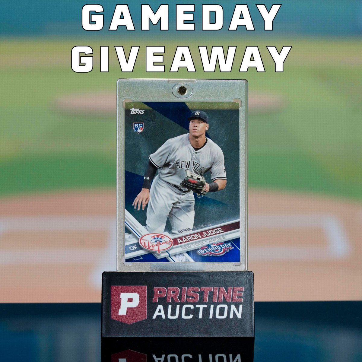 PristineAuction's tweet photo. 🚨 GAMEDAY GIVEAWAY! ⚾
If the Yankees win the series and hit 5+ home runs, we're giving away this Aaron Judge Rookie Card
✅ Follow @PristineAuction
✅ Like + Retweet
✅ Comment a ⚾️
⏰ Entries close at first pitch on Friday.
📅 Winner announced July 27 https://t.co/HCtQw8toXL