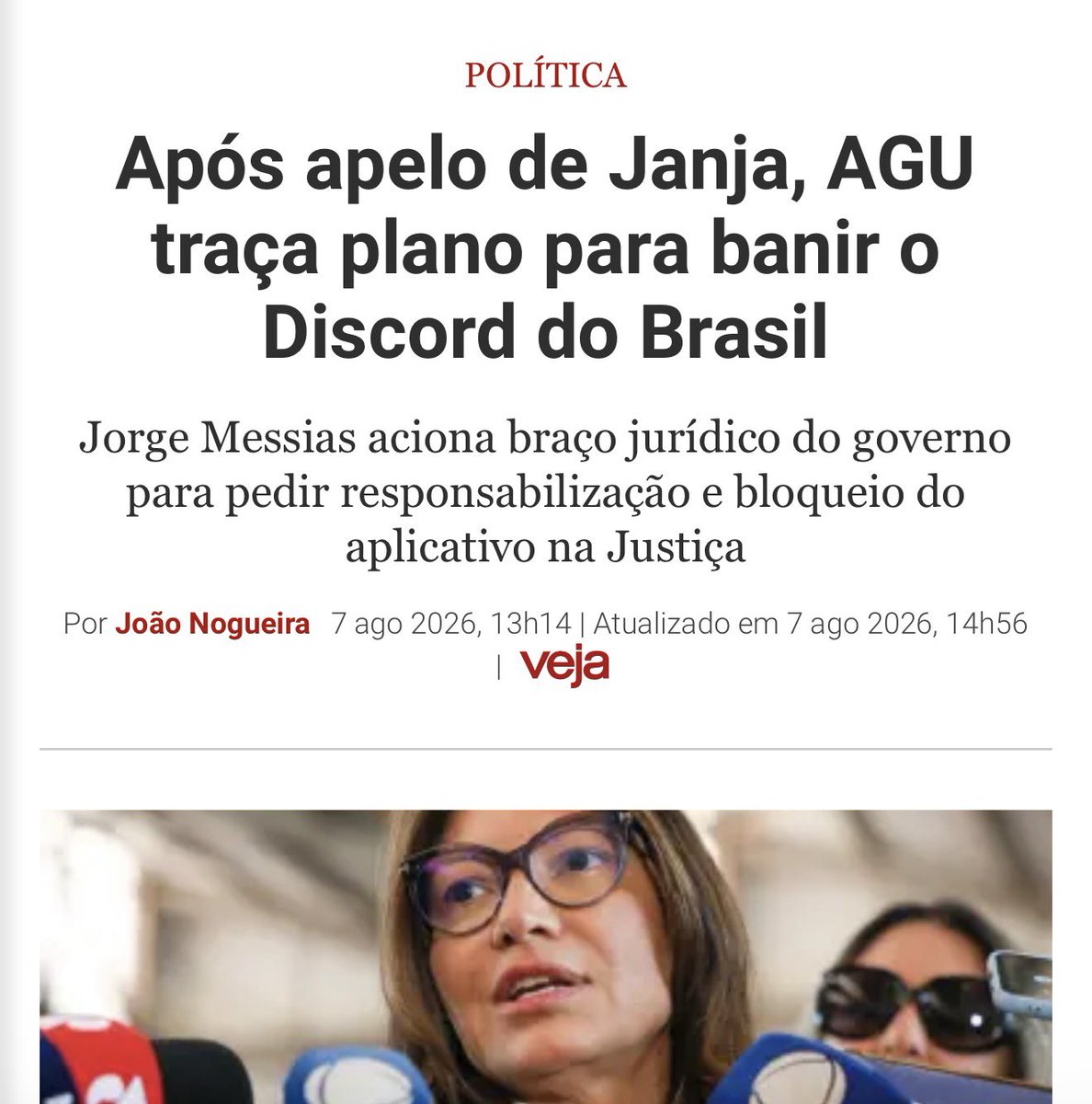 apropriajulia's tweet photo. Lula e Janja irão banir o DISCORD do Brasil! 

Espelhe isso para todos os seus amigos. https://t.co/dT1J6vgJxe
