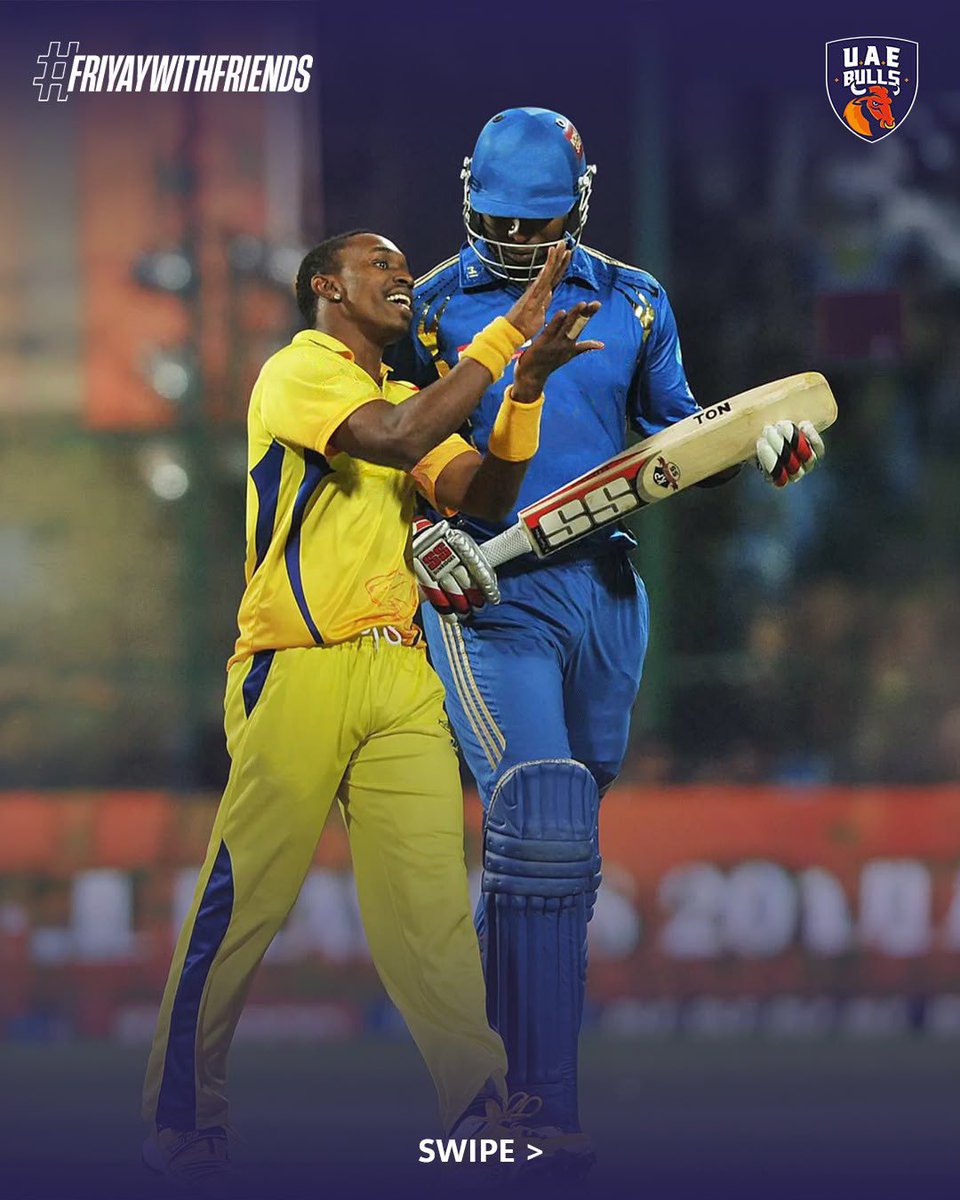 Bulls_T10's tweet photo. Some partnerships go beyond the boundary. 🤝💛 #FriYayWithFriends

@KieronPollard55 @DJBravo47 

#UAEBulls | #YallaLetsGo | #KieronPollard | #SIRChampionDwayneBravo https://t.co/bYP8NznbJQ