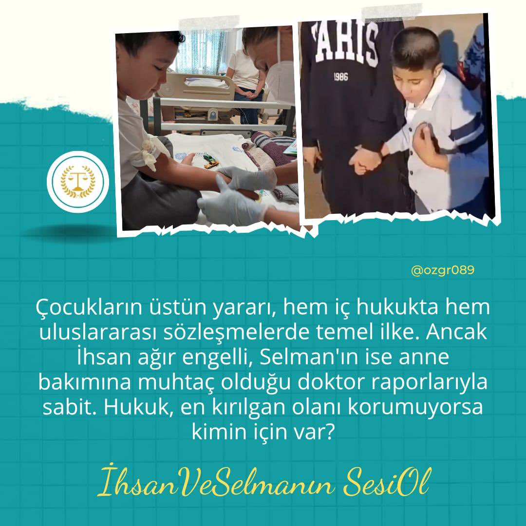 BerlinYeniMedya's tweet photo. 4 Jahre. 8 Jahre.

Selman kämpft gegen Tuberkulose. İhsan Can lebt mit schweren Behinderungen.

Beide Kinder sind von ihren Müttern getrennt.

Kinder dürfen nicht für das Schicksal ihrer Eltern bestraft werden.

İhsanVeSelmanın SesiOl 
#Kinderrechte https://t.co/kah6Fw0yHA