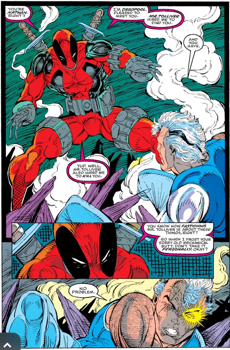 jam1eow's tweet photo. finally got to reading comics w deadpool , that my babe 😪 https://t.co/oKie93pFu6
