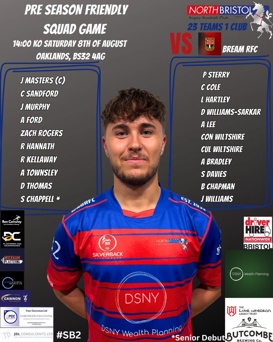 NBRFC's tweet photo. WE’RE BACK 🔴🔵 Men’s Seniors
Our first game back tomorrow as we welcome Bream RFC to Oaklands for a pre-season friendly.
📅 Saturday 8th August
⏰ 14:00 KO
📍 Oaklands
Thank you to all of our 2026/27 sponsors for backing North❤️💙
#UTN #NBRFC #PreSeason #23Teams1Club #SB2 https://t.co/IhZiRIvPnf