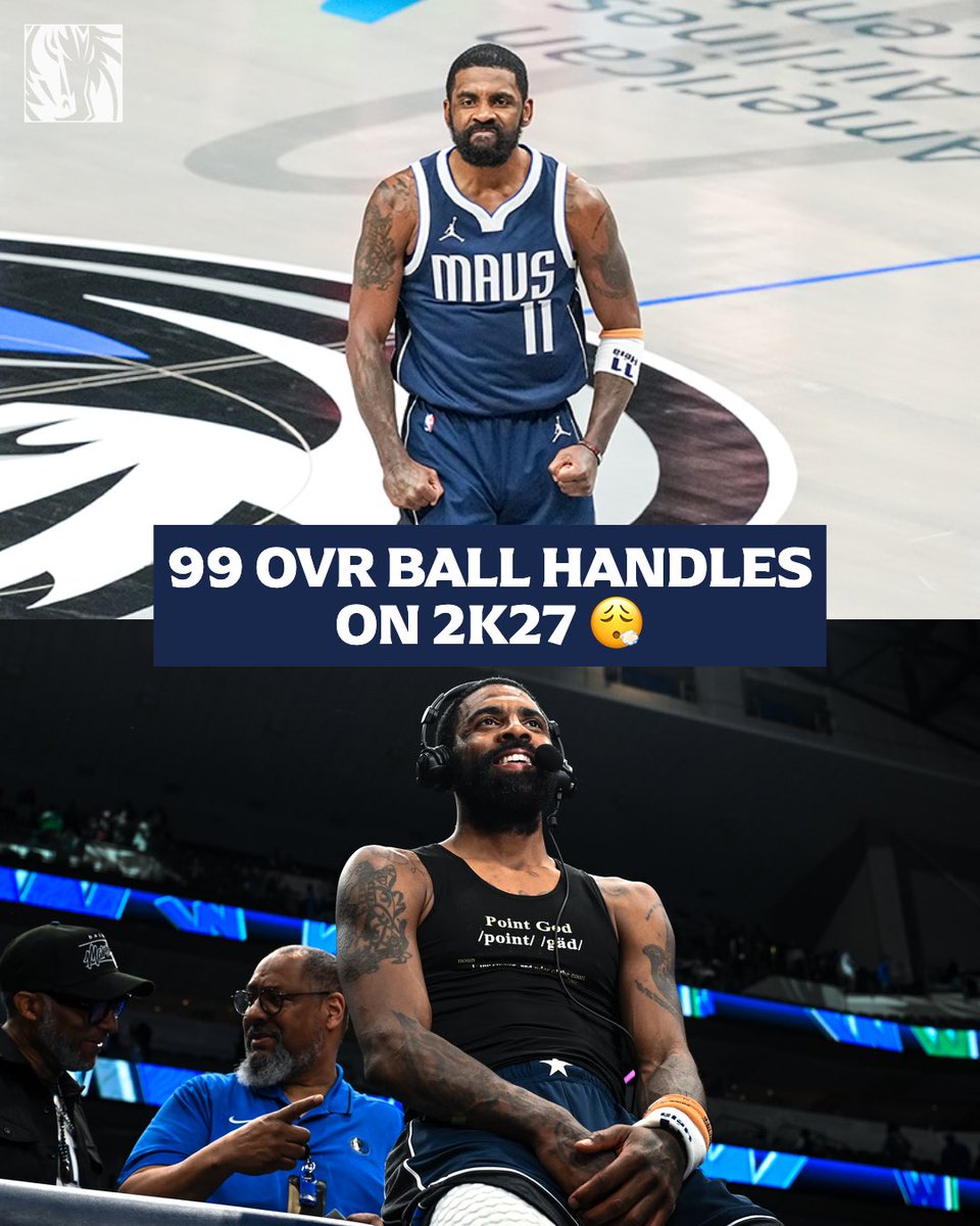 dallasmavs's tweet photo. This comes as no surprise 😤 @KyrieIrving is the No. 1 ranked ball handler in 2K27 🤞

#MFFL https://t.co/cEi2o6YPIP