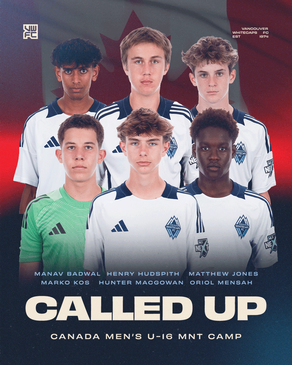 WFCAcademy's tweet photo. Six Vancouver Whitecaps FC BMO Academy players have been selected for a Canada U-16 national team camp at the ANFP Federación de Fútbol de Chile facility 🔥

Congratulations Marko Kos, Henry Hudspith and Oriol Mensah, Manav Badwal, Matthew Jones, and Hunter MacGowan👏

📰 | https://t.co/gV50cjJkVM

#VWFC | #CANMNT