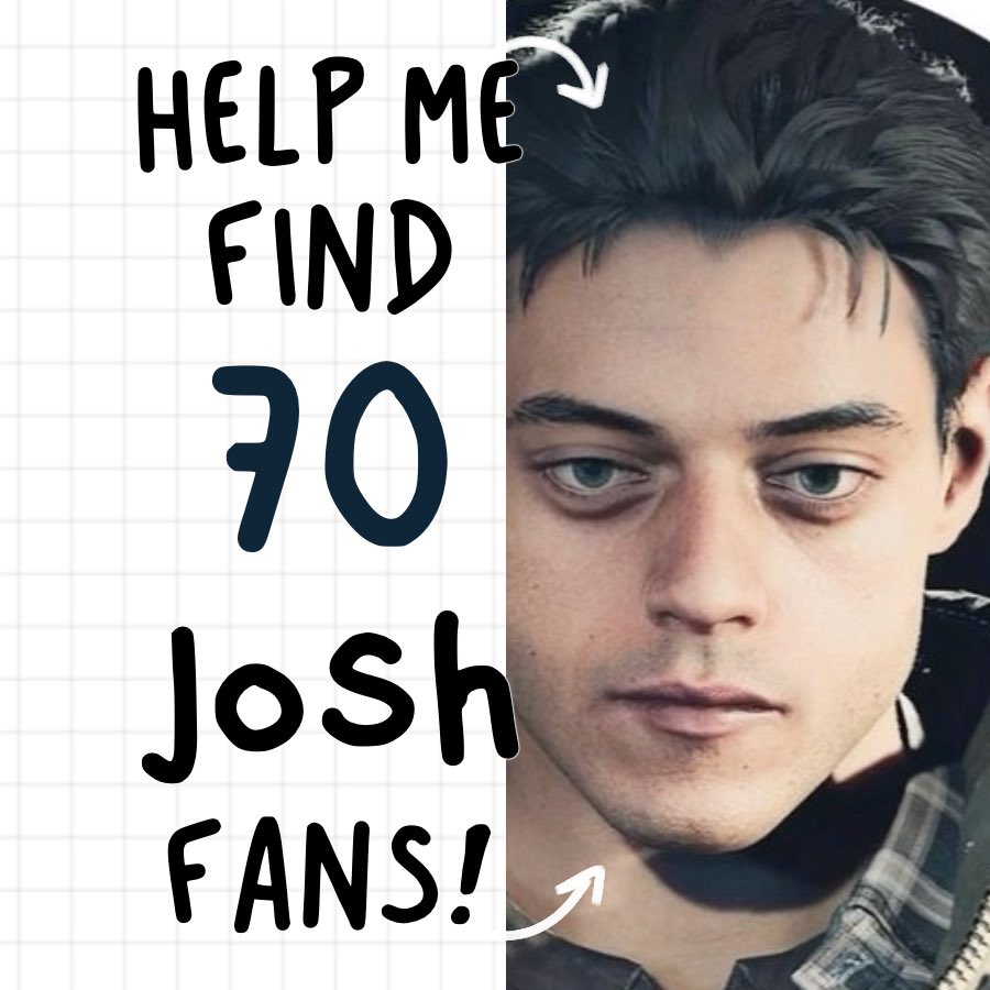 WilkoMelo's tweet photo. HELP ME FIND 70 JOSH WASHINGTONS FANS!!
He needs 70 more pledges in the next 14 days to become real! And pledgers get free gifts if he hits the goal!✌🏼
MORE INFO BELOW!!
Link to get one:
https://t.co/tHM2fR16x6
#joshwashington #untildawn #ud #untildawngame #ramimalek https://t.co/yTbu8ogCuV