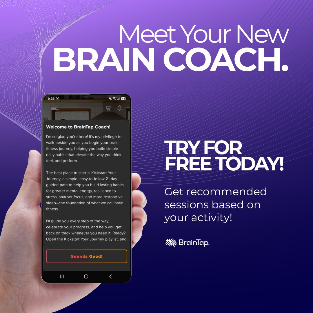 BrainTapTech's tweet photo. Your new Brain Coach is ready — and it's FREE to try. 🧠🎯
Personalized session recs based on your goals and activity. No guesswork, just results. Download BrainTap App Today! -> https://t.co/TjrjLnfYu4  #BrainTap #BrainCoach #FreeTrial #WellnessTech https://t.co/FSaqdeerWw