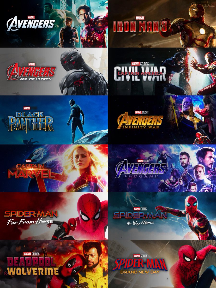 InsideFandom's tweet photo. Every Marvel film to cross $1 billion at the box office 💰 https://t.co/aJ4crU8ayP