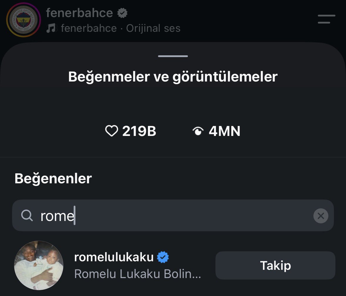ajansfenercom's tweet photo. Romelu Lukaku, Fenerbahçe’nin paylaşımını beğendi. https://t.co/1lSg9Y8AAe