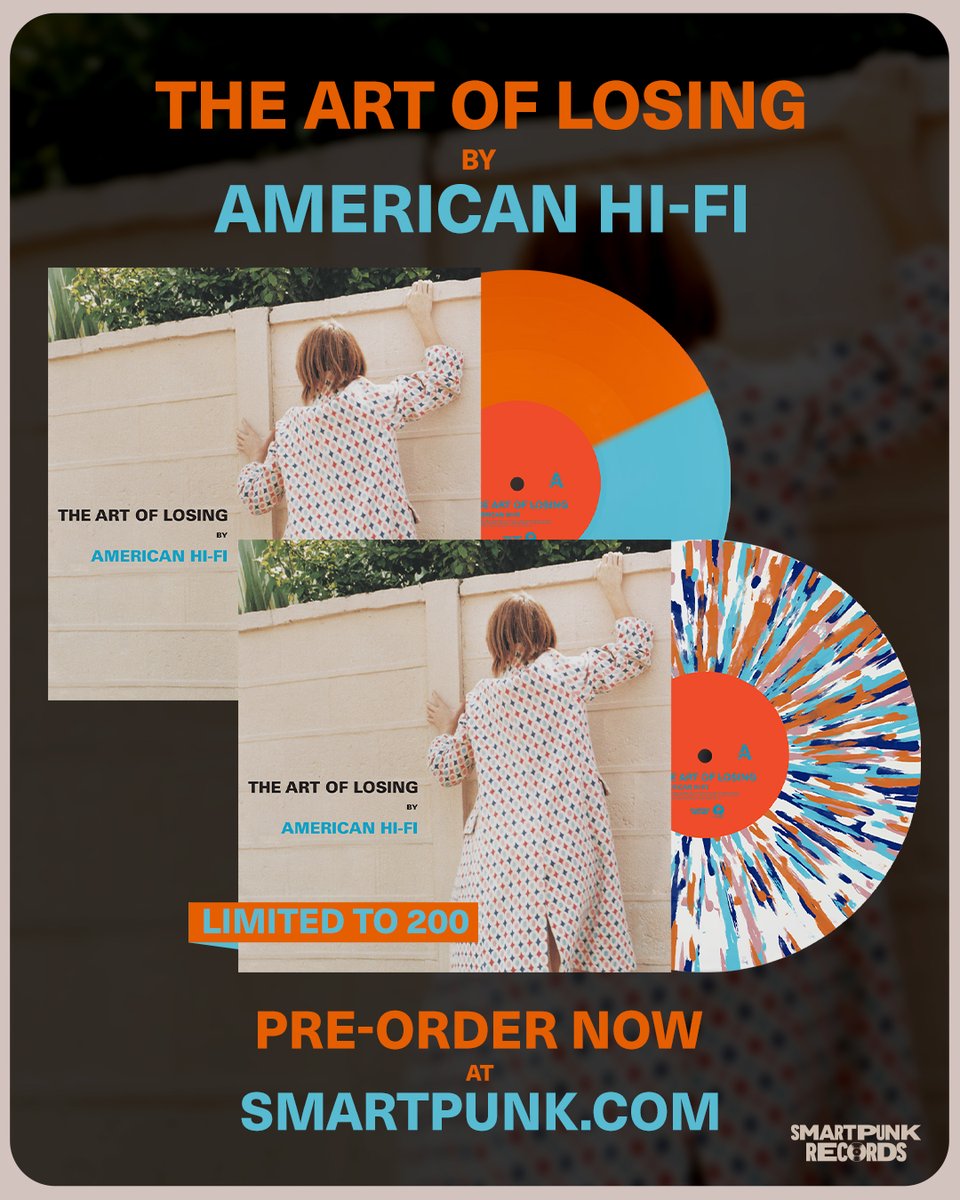 AmericanHiFi's tweet photo. the day just keeps getting better. on top of this morning's reissues, @smartpunk is doing a limited run of taol 𝓬𝓸𝓵𝓸𝓻 variants — split blue/orange + splatter designs. do not sleep on the taol color runs. they won't last. pre-order ↓

https://t.co/NXY3nEajQM https://t.co/GBAp6YEnvd