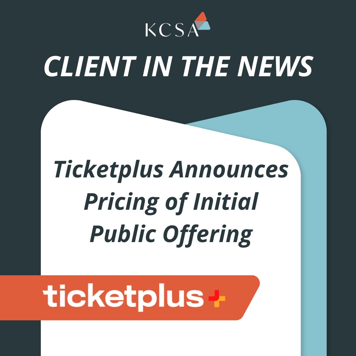 kcsastrategic's tweet photo. @kcsastrategic congratulates our client Ticketplus Ltd. on the pricing of its $15 million initial public offering.

Ticketplus priced 1,875,000 ordinary shares at $8.00 per share, and began trading today on the @NYSE American under the ticker symbol $TP.

https://t.co/VjogwxcvCi https://t.co/TCVpFLD6iA