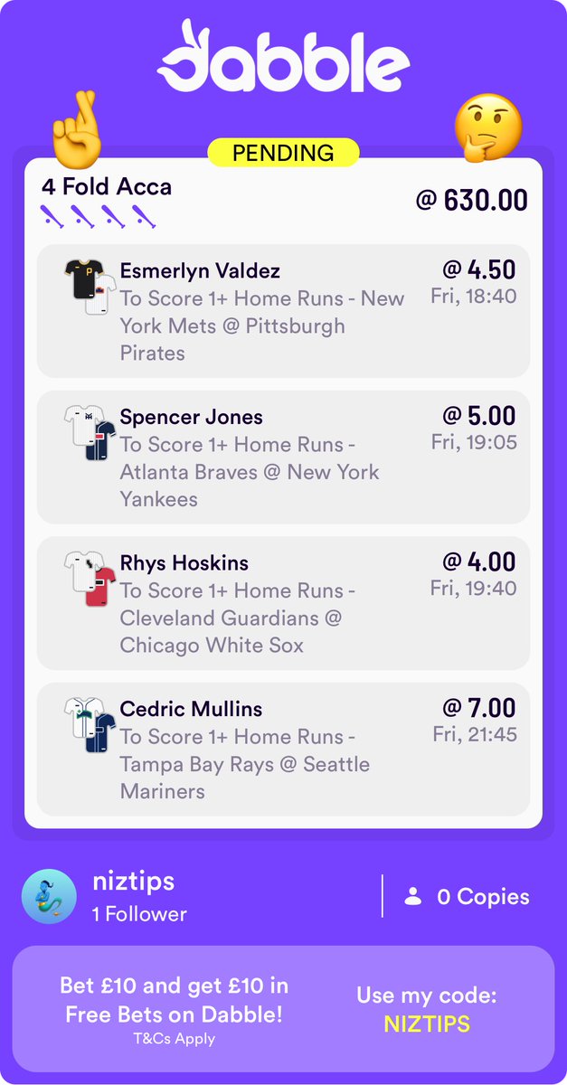 NizTips's tweet photo. MLB 📈630 

https://t.co/rxsD9sAYbM https://t.co/s38XKOJ7IX