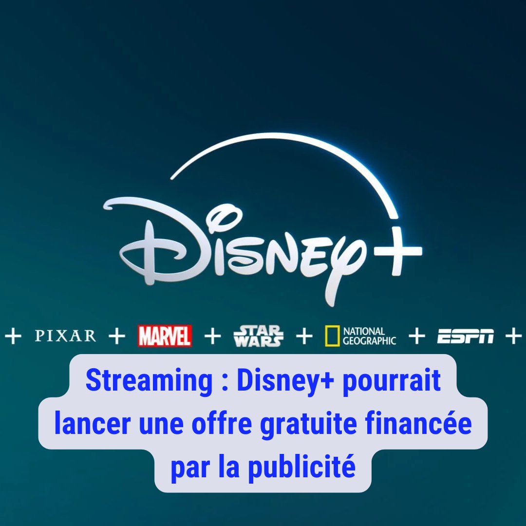 DzNtic's tweet photo. 🖥 Streaming : Disney+ pourrait lancer une offre gratuite financée par la publicité
Les détails dans lien suivant ⤵
https://t.co/5QqP0dlT5U
#steaming #disney #DisneyPlus https://t.co/OD1bmDMGQ7