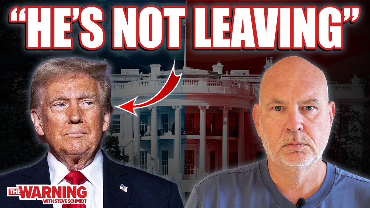 SteveSchmidtSES's tweet photo. As Donald Trump suggests he may not leave office when his final term ends, the threat to America’s democracy grows. I break down Trump and Stephen Miller’s rhetoric and explain why Americans cannot become numb or back down.

Watch: https://t.co/3SCwQv5oTV https://t.co/KVXCGMp7j7