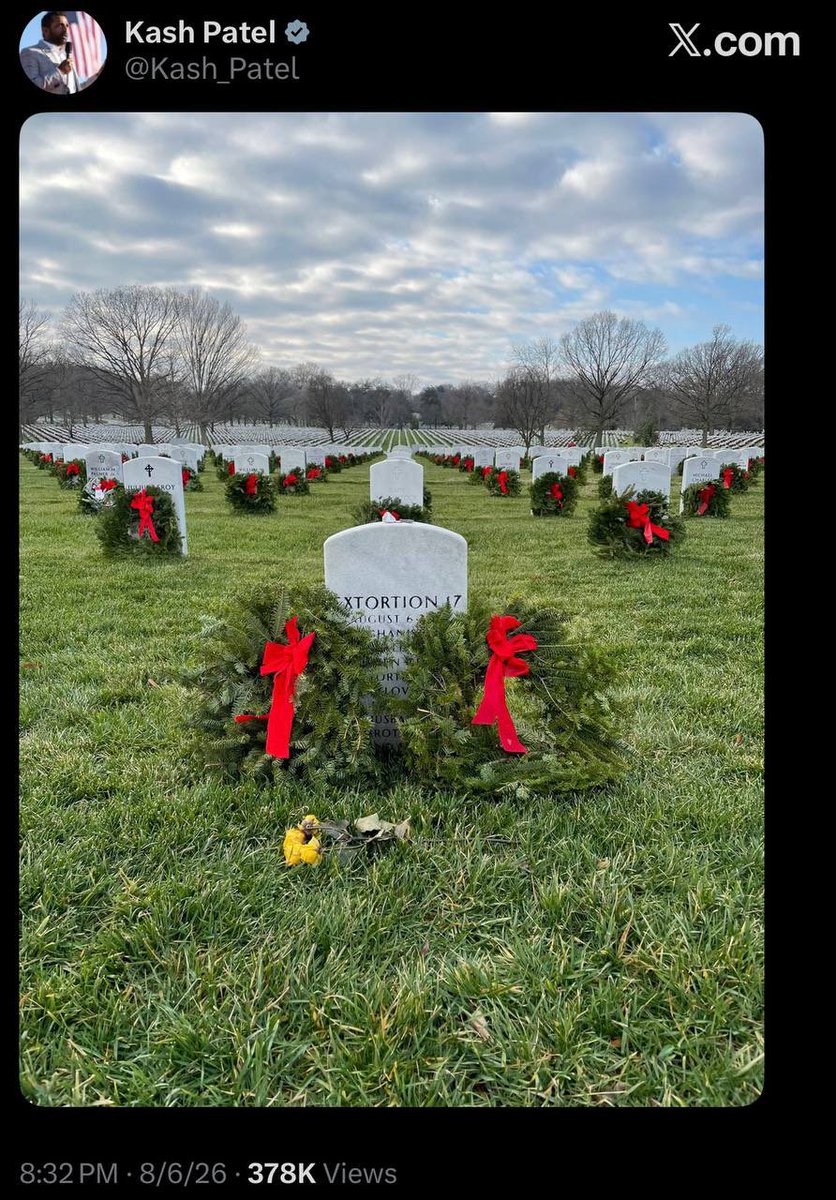 MJTruthUltra's tweet photo. Kash Patel shares a photo of a gravesite on the anniversary of Extortion 17

They are all fucked. They know… he knows.

August 6, 2011, a CH-47 Chinook helicopter, call sign Extortion 17, was shot down by insurgents in Afghanistan.. Or so they said.

This resulted in the deaths of 30 U.S. service members, including 15 members of SEAL Team 6. 

Alan Parrot, a falconer who worked in Afghanistan, stated that Barack Obama had SEAL Team 6 members killed to cover up the alleged non-involvement of the SEALs in the actual killing of Osama bin Laden during the 2011 raid. 

More Specifically, Parrot claimed to have "documents" proving that the SEALs did not kill bin Laden and that the Obama administration paid $152 billion to Iran to cover it up. 

If you haven’t listened to Parrot’s RECORDED conversation with congressman Kurt Weldon and attorney Brian S. Ettinger in 2011, you need to.

https://t.co/83hW6LhRXg