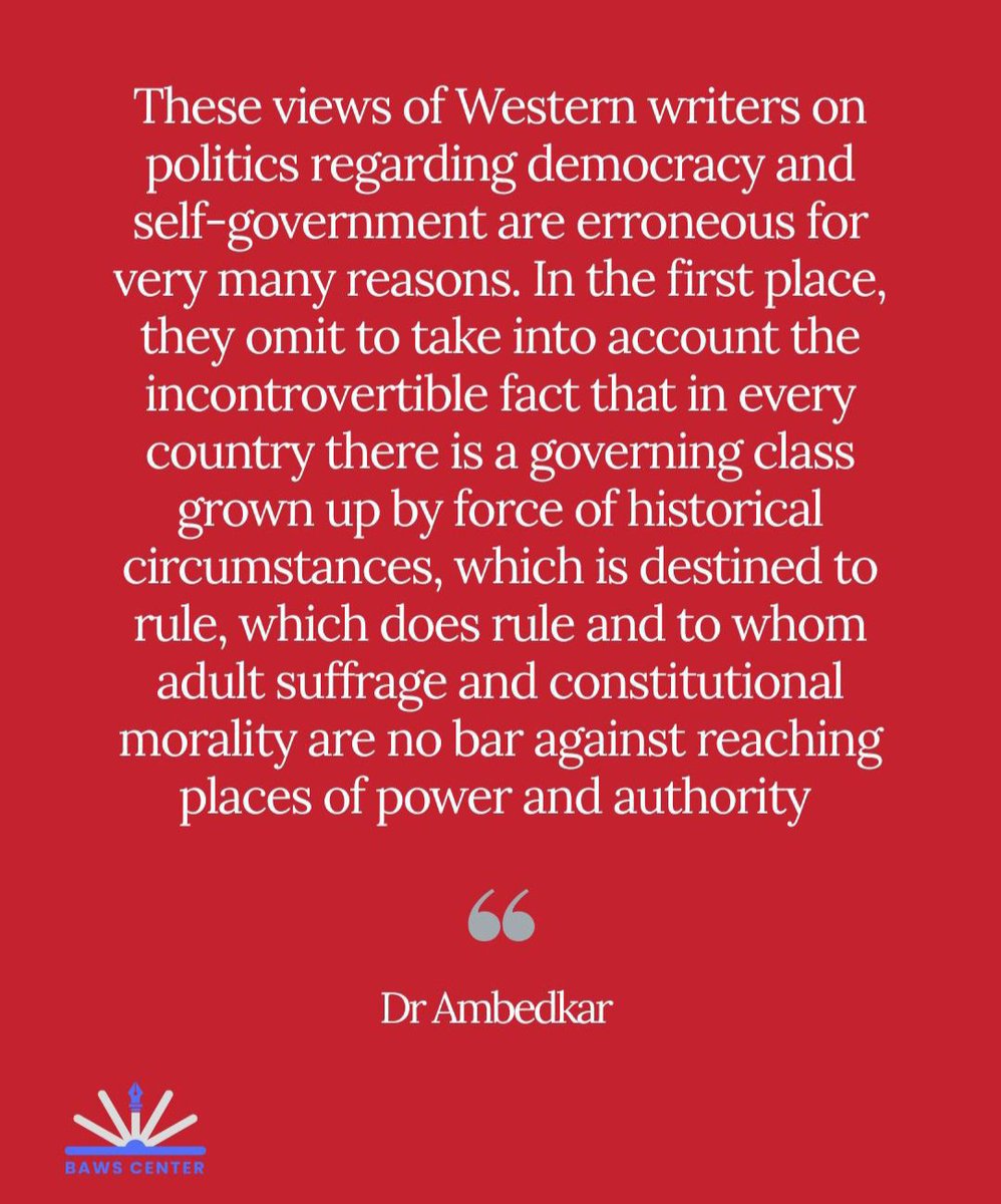 RadfemOwl's tweet photo. Ambedkar on self-rule and Western notion of democracy and why democracy fails: https://t.co/mgHTpnGDfV