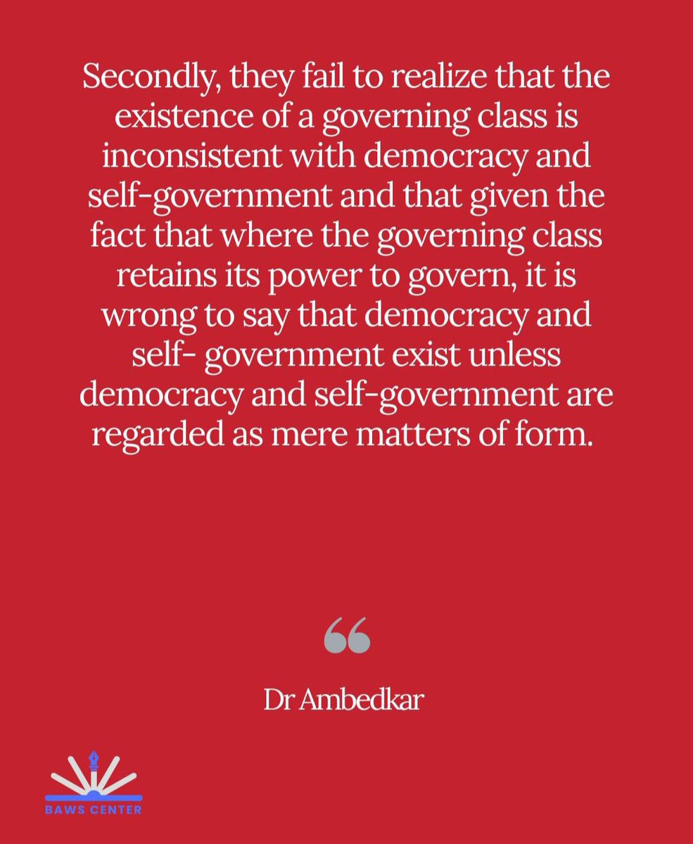 RadfemOwl's tweet photo. Ambedkar on self-rule and Western notion of democracy and why democracy fails: https://t.co/mgHTpnGDfV