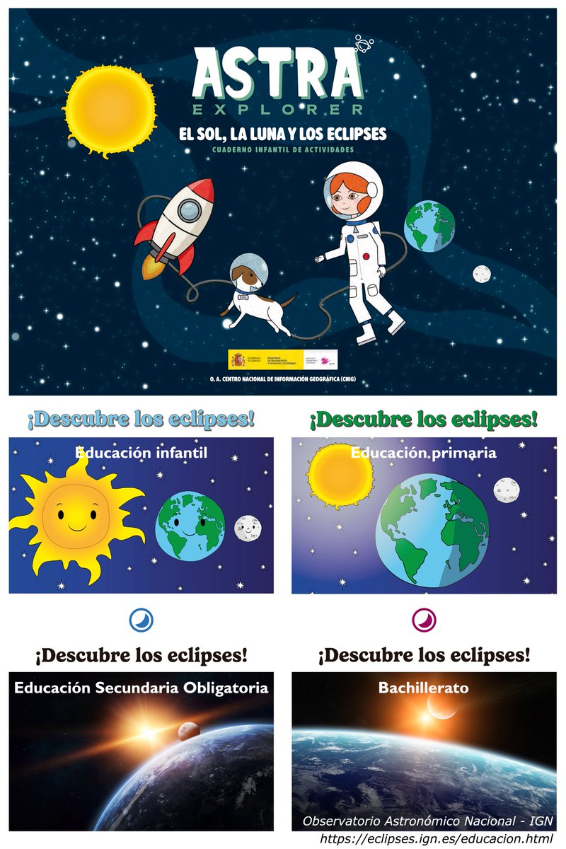 IGN_RObsMadrid's tweet photo. ¡Quedan 3 días para el eclipse!

Hoy es el día ideal para que los más pequeños de la casa se preparen para ver el eclipse. Aquí tienes cuadernos explicativos https://t.co/KGvouoM8us

Si quieres construir una caja para proyectar el eclipse, mira este vídeo  https://t.co/IZdHQ6raxg https://t.co/85gje6iYAa