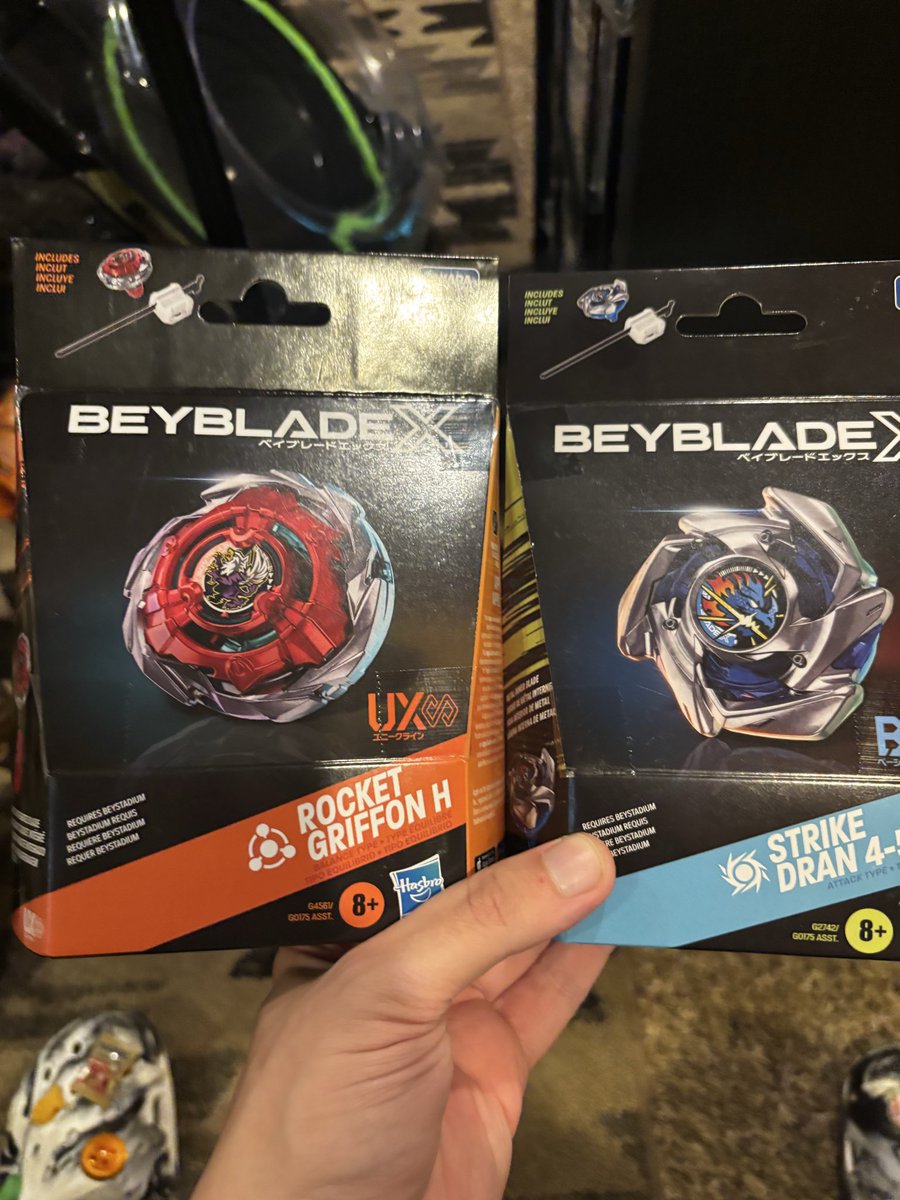 BladerProxy's tweet photo. Today’s bey hunt was successful! Finally have a strike dran and bullet griffon!
#bbx #Beybladex https://t.co/esgOHgmkfs