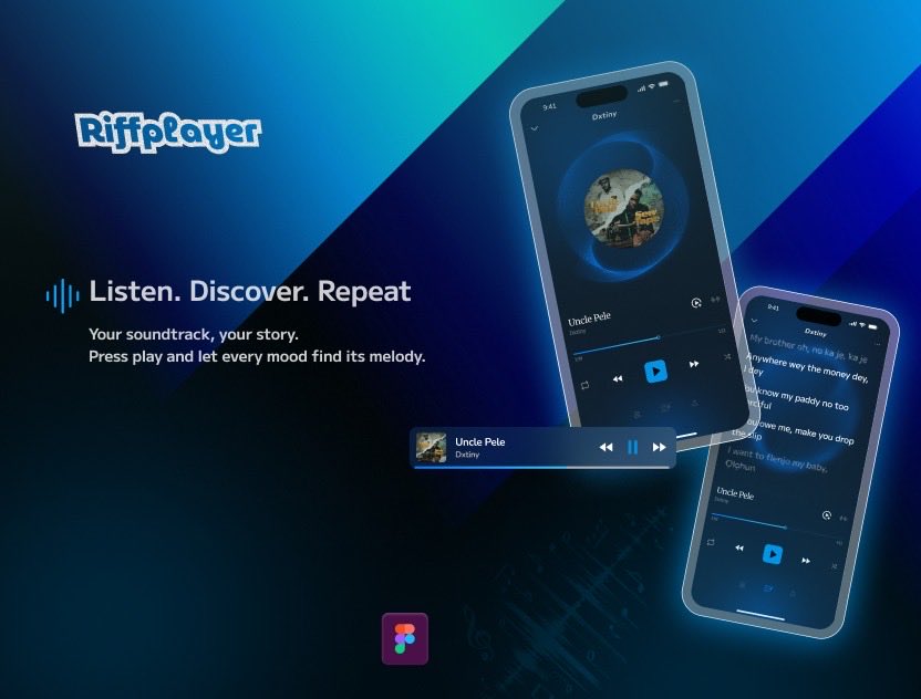 amaky_xoxo's tweet photo. 🎧 Riffplayer
For people who don’t just listen to music. They LIVE it.  
Dark UI. Glowing gradients. 110+ screens. 40+ flows tested.  
Listen. Connect. Riff together. 🎵…See more https://t.co/TgIpL8e0dJ….      #UXDesign #UIUX #MusicApp #ProductDesign #CaseStudy https://t.co/L0m4GtrbQ3