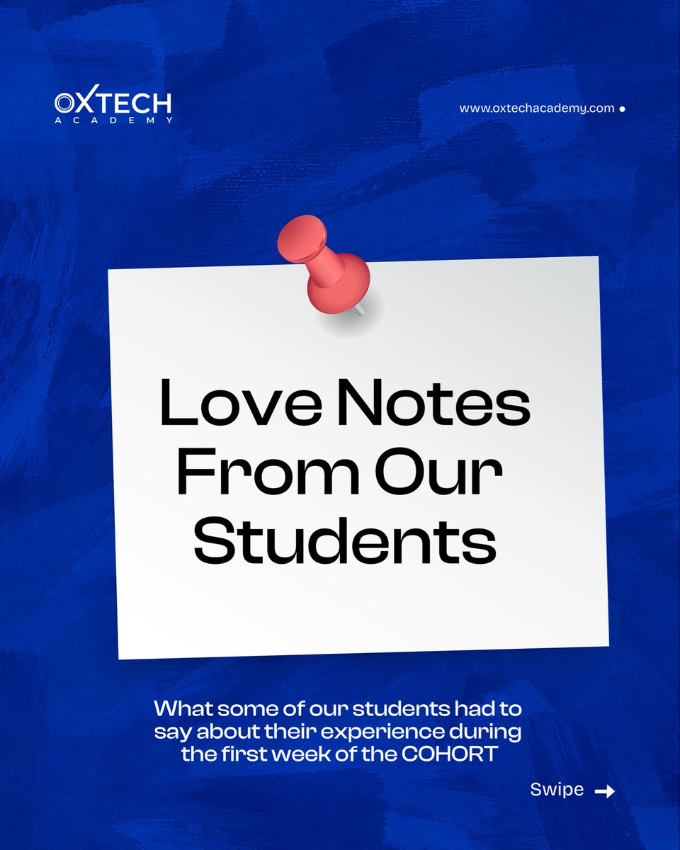 OxtechAcademy's tweet photo. One week into Wave 01, and the feedback has been amazing!
This is what we set out to build: real learning that sticks.
Thinking about the scholarship? Take this as your sign to go for it. Your seat is waiting!
#OxtechAcademy #LearnTech #TechSkills #DigitalSkills https://t.co/YZM3n0PpAi
