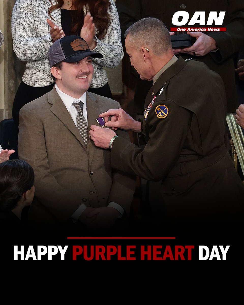 OANN's tweet photo. Purple Heart Day is a day to honor and remember U.S. service members who have been wounded or killed in combat.

Watch OAN on OAN Live for more updates. https://t.co/1TqE5sr64R