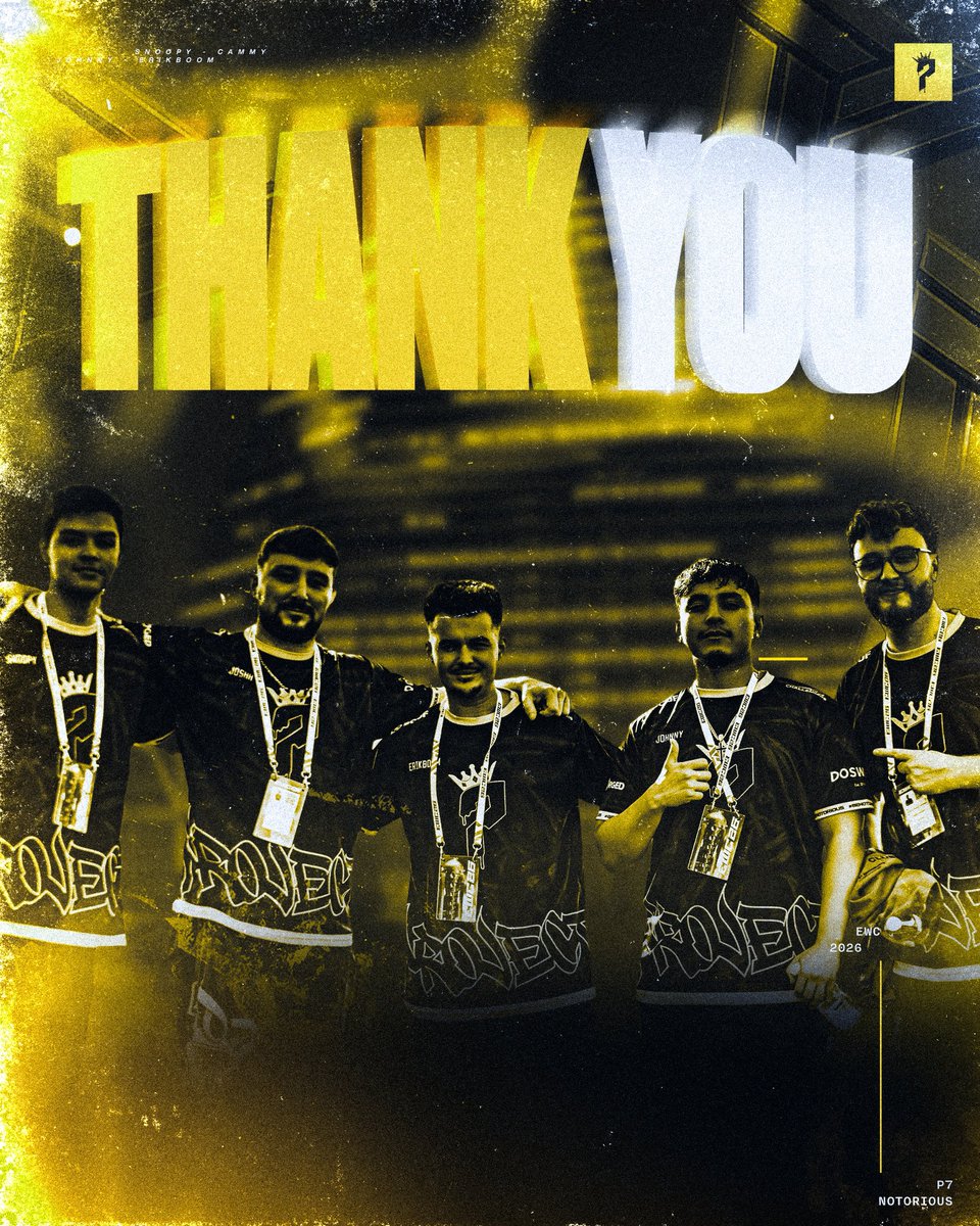 P7eSportsNA's tweet photo. Another event our incredibly talented players and staff continue to elevate our brand.

Thank you to everyone involved and those that have supported us, We’ll be back again next season 💛

#BeNotorious https://t.co/fJZO1NU3kq