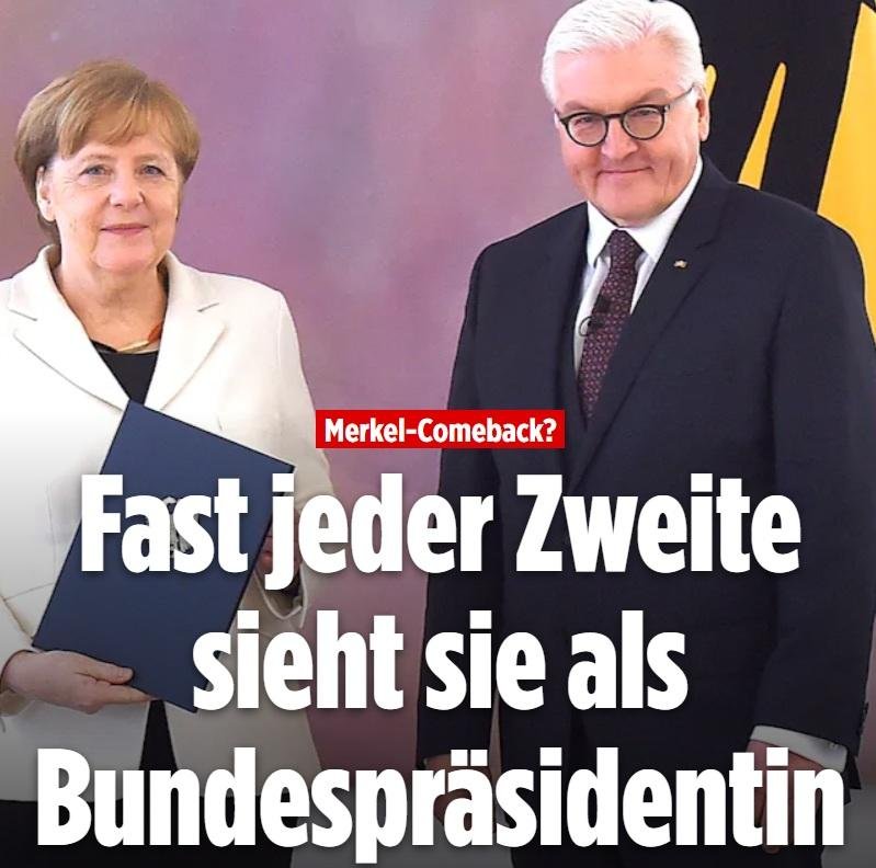mel__aura's tweet photo. 47% wünschen sich Angela Merkel als Bundespräsidentin. Ich könnte da gut mit leben. https://t.co/2YoOVnuGrQ