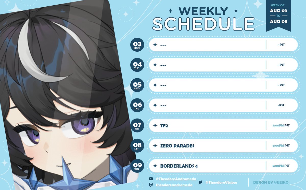 TheodoreVtuber's tweet photo. Week 32 of 2026 #spacewizard #vtuber #femboy
Youtube: https://t.co/Ct5T7LLz0Z
Twitch: https://t.co/XId7FMwuhL
Carrd: https://t.co/Y3sITpsYld
Podcast: https://t.co/bhh2T3YYJe
Writing: https://t.co/02jxO9yM1A
Discord: https://t.co/36aAE0Ia6D https://t.co/2WoC5AujJ4