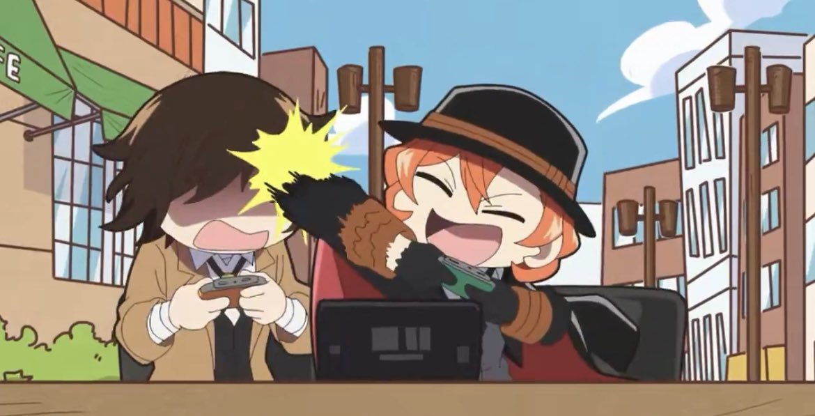 wanchuuyas's tweet photo. i love when chuuyas the one messing with dazai… his smirk is everything https://t.co/ia15rAAMut