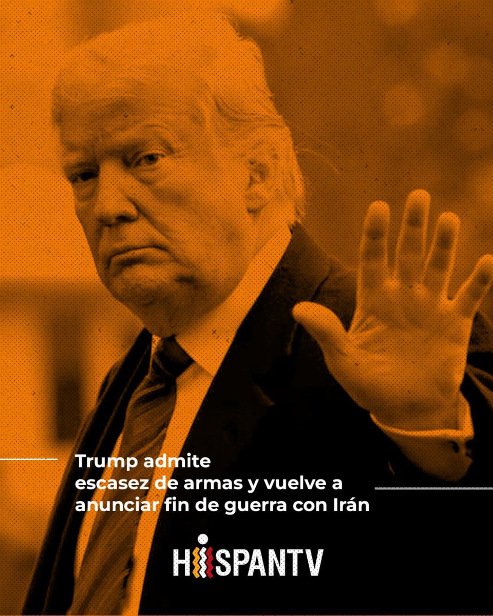 Ronald1969HT's tweet photo. 🔴 Trump anuncia la pronta salida de la guerra con Irán, al tiempo que reconoce la escasez de armas en EE.UU., lo que evidencia el fracaso de la agresión de Washington.

🔗Más detalles 

#TrumpIsOnTheEpsteinList 
#TrumpIsCorrupt https://t.co/L4IkiReQ0Z